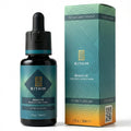 Rithim Citrus Fresh beard oil bottle and packaging on a white background
